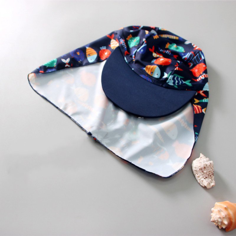 Bộ Áo Bơi Thân Liền Kèm MŨ CHE GÁY Tím Than Cho Bé Từ 10kg Đến Size Đại -SPORTKIDS