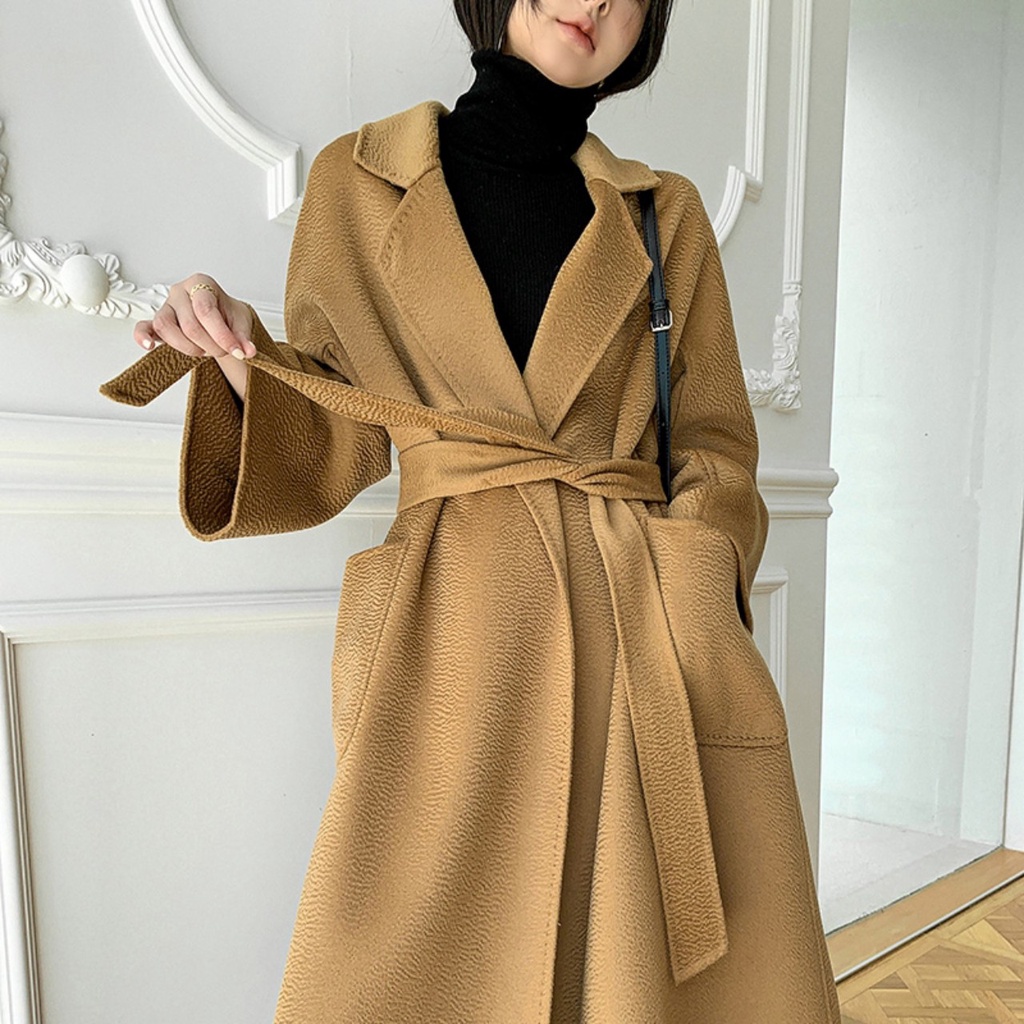 Áo choàng cashmere cao cấp dáng dài thắt đai thời trang sang trọng quý phái phong cách hàn trẻ trung. hàng QC KCC1009 | BigBuy360 - bigbuy360.vn