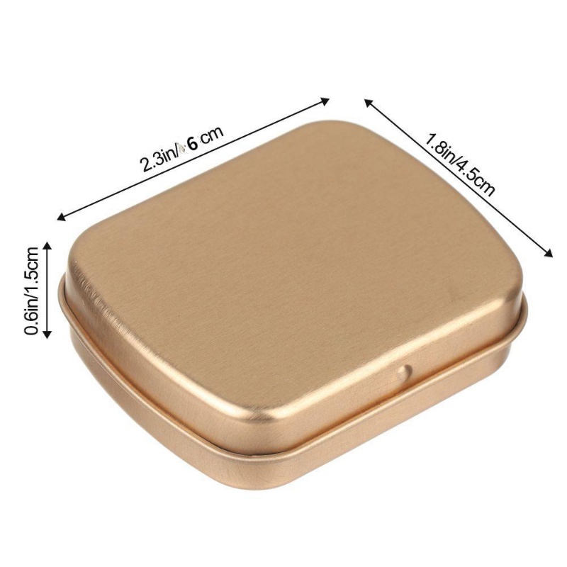 Hộp Thiếc Mini Hình Chữ Nhật Đựng Bánh Kẹo Trang Sức Dễ Thương