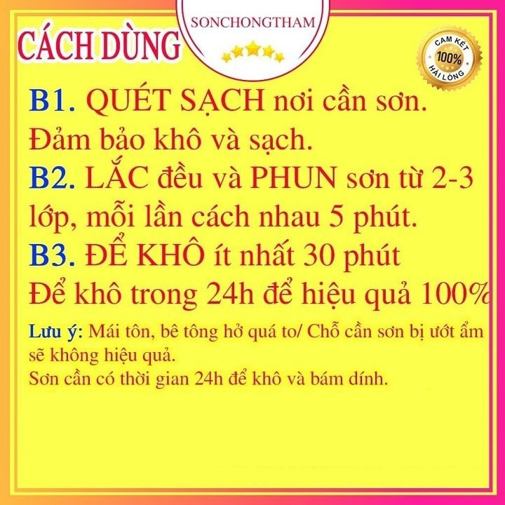 Bình Xịt Chống Thấm 720ML- Chai xịt chống thấm nước,tường - Sơn xịt chống thấm