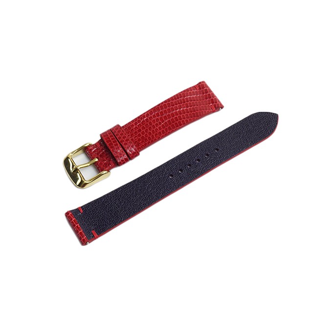 [Đủ size] Dây đồng hồ thủ công da kỳ đà nhập khẩu Pháp | Màu đỏ - KYD55.1
