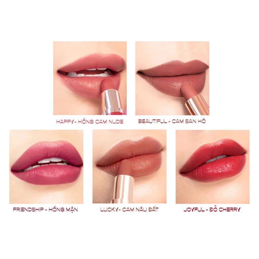 [Phiên Bản M.O.I x Golden Gift] Set 5 Son Thỏi Lì M.O.I Golden Gift Mini Matte Lipstick