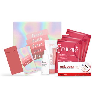 Combo Chăm Sóc Da Cho Mùa Lễ Hội Faith Emmié: 1 Kem Dưỡng Trắng Da + 1 Serum (Retinol hoặc C) + 3 Mask + 5 Bao Lì Xì