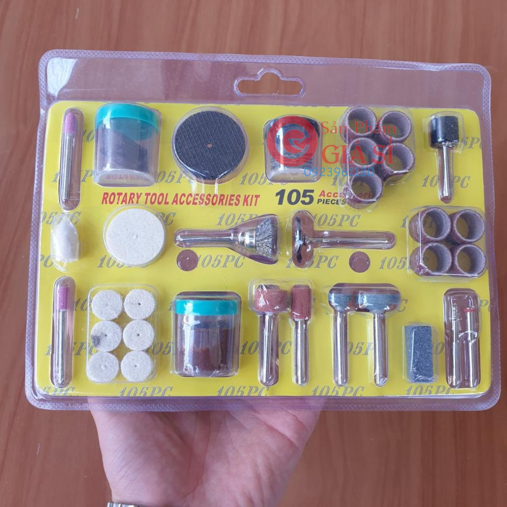 Bộ Phụ Kiện Máy Khoan Thành Máy Mài 107PCS kèm 2 đĩa cắt răng cắt gỗ ❤️freeship❤️