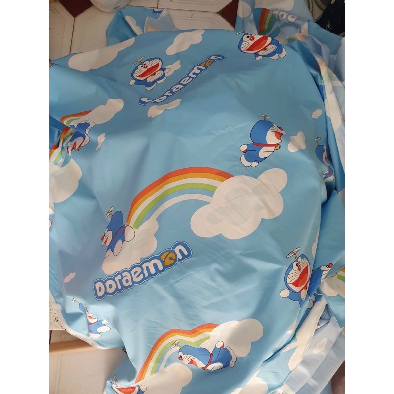 Vải hoạt hình may ga gối cho bé trai bé gái hình doraemon