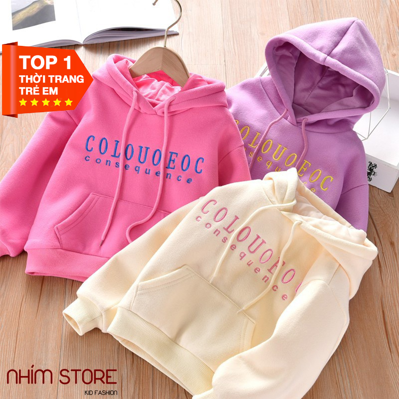 Áo khoác bé gái trai áo nỉ hoodie cho trẻ em từ 6-65KG size đại COL