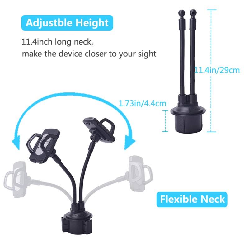 Giá Đỡ Điện Thoại Đôi Xoay 360 Độ Tiện Dụng Trên Xe Hơi° Kệ Đỡ Có Thể Xoay Với Kệ Hỗ Trợ