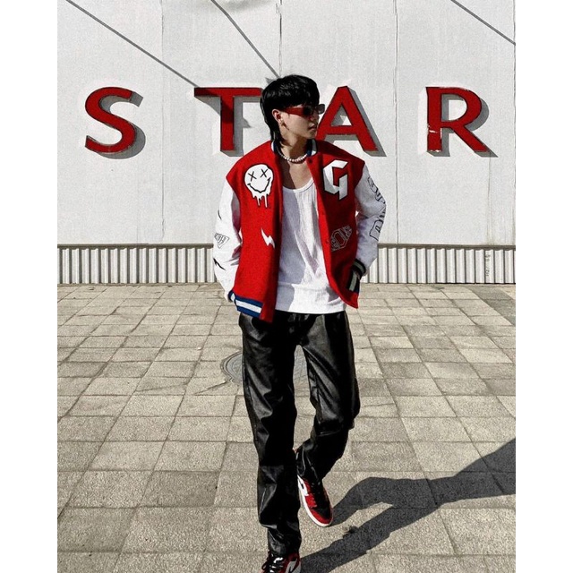 Khoác dạ bomber Unisex thêu