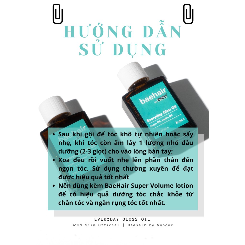 Dầu dưỡng phục hồi hư tổn, chăm sóc tóc toàn diện Baehair by Wunder | BigBuy360 - bigbuy360.vn