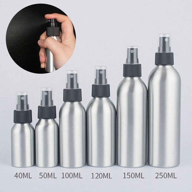 1 Chai Xịt Mini 40 / 50 / 100 / 150ml Bằng Nhôm Dùng Chiết Nước Hoa / Tinh Dầu / Nước Hoa Mang Theo Du Lịch