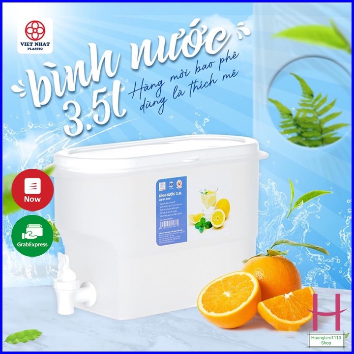 Bình đựng nước 3,5Lít Việt Nhật 6785,Bình có vòi 3,5L đựng nước trà,nước trái cây để trong tủ lạnh tiện lợi đa năng {H}