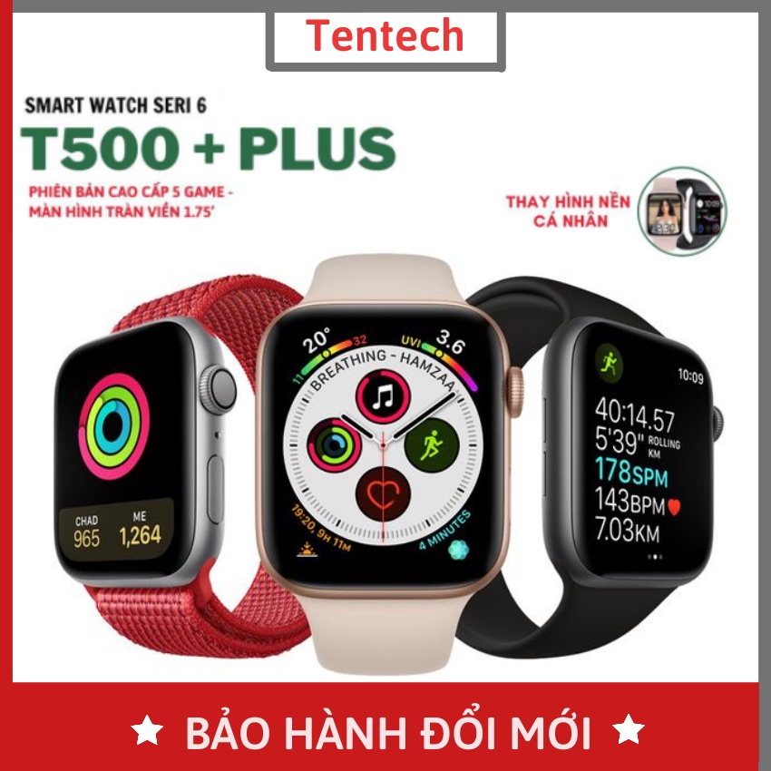 Đồng hồ thông minh T500 + Plus Series 6 Định vị, Thay Dây, Thay hình nền, Nghe Gọi, Chống nước IP67