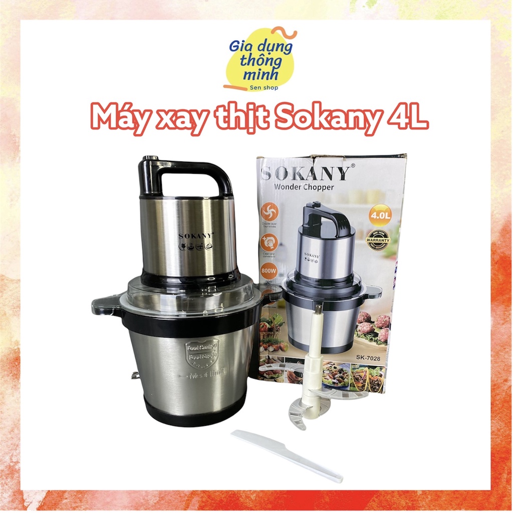 Máy Xay Thịt SOKANY Cối Thủy Tinh, Cối INOX 2L,3L công suất lớn 400-800W - Avita