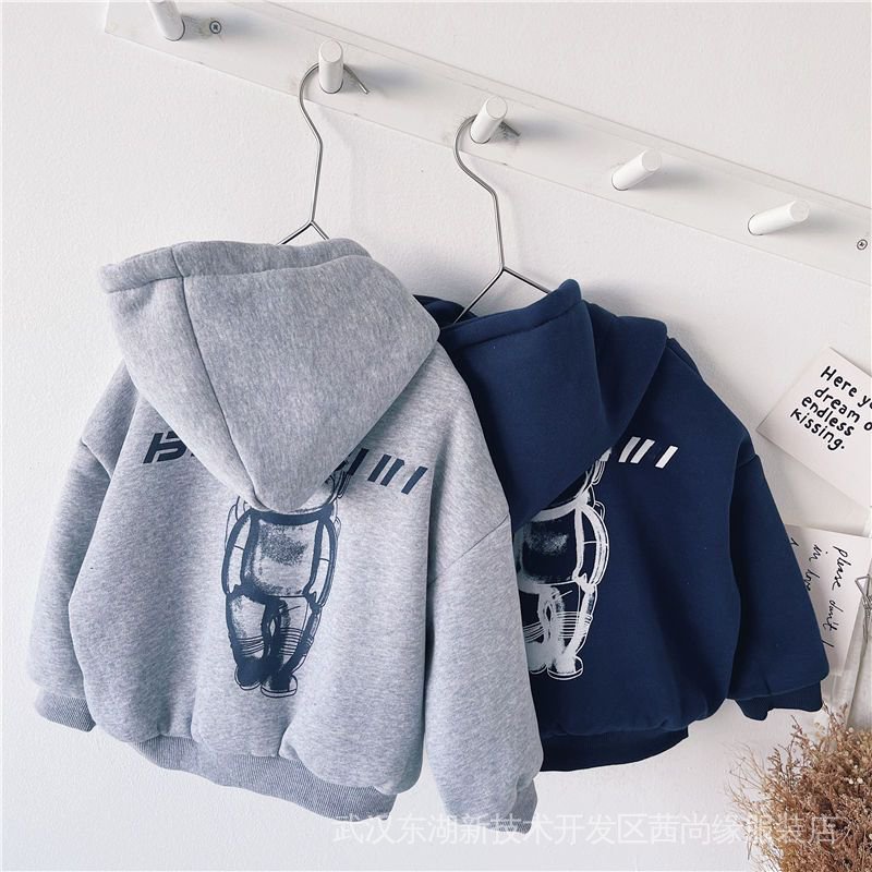 Áo Sweater Lót Nhung Dày Dặn Phong Cách Hàn Quốc Thời Trang Thu Đông Mới Cho Bé