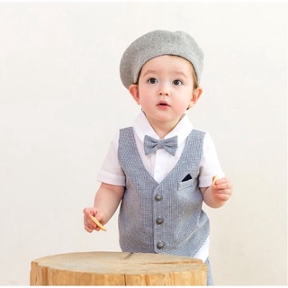 Bộ vest bé trai Little tini xanh size 80