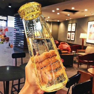 Bình nước kim cương thuỷ tinh - Bình đựng nước nhiều màu dung tích 500ml - The Miu homes