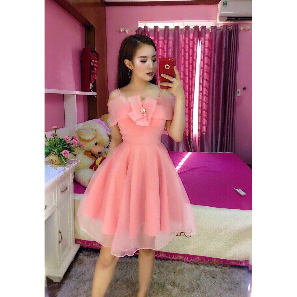 Đầm lưới kết nơ