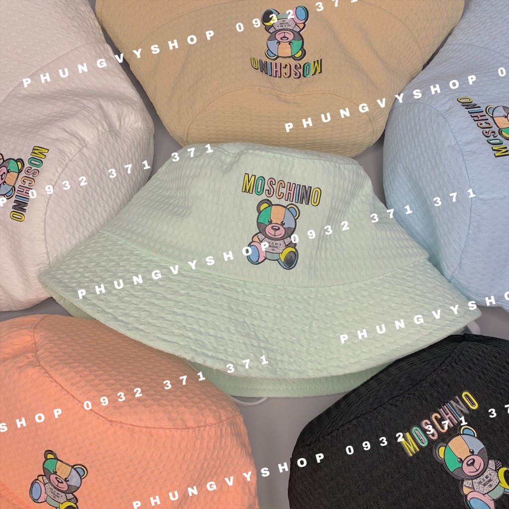 Bé 2-5 Tuổi/ VĐ 52cm_Mũ bucket tai bèo trai gái BO TRUNG vải xốp LOGO NHUAMOS - Nón vành