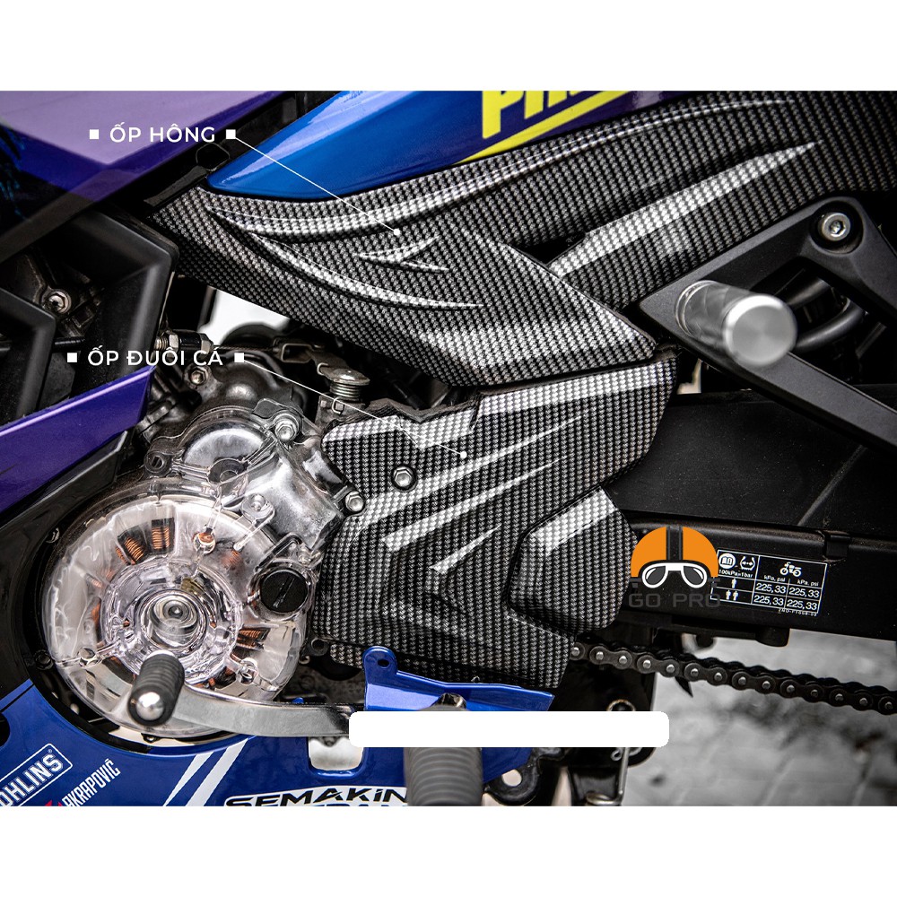 [CHÍNH HÃNG] Combo Ốp Hông &amp; Đuôi Cá Dành Cho EXCITER 150cc Xi Carbon