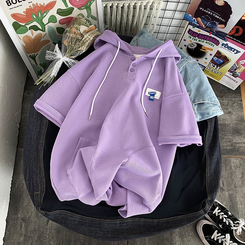 Áo Hoodie Ngắn Tay Dáng Rộng Thời Trang Mùa Hè Giản Dị Dành Cho Nam