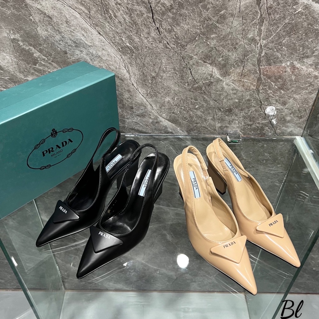 Sandal Prada 2 Màu Đen Kem Full Size 35-39