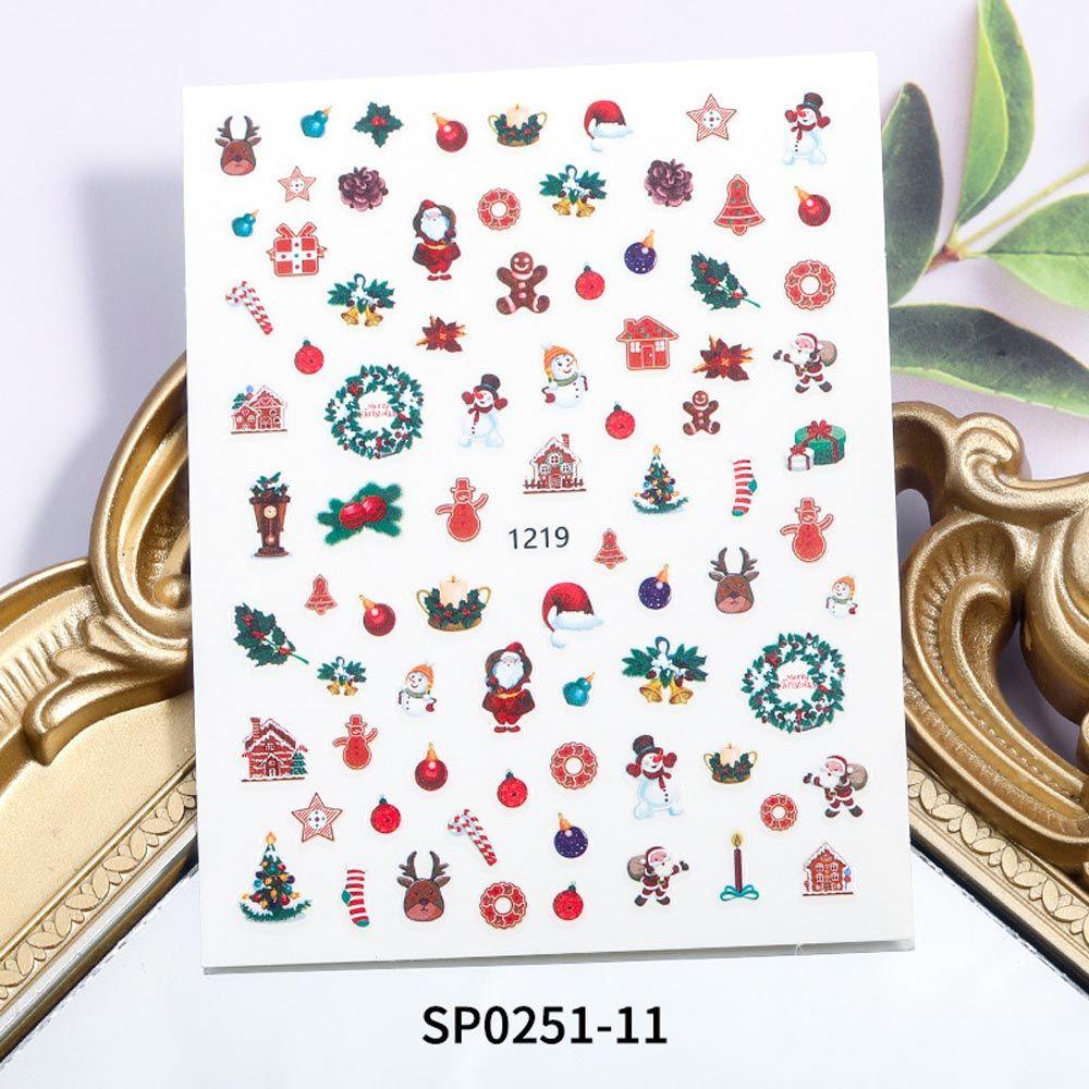 Miếng Dán Trang Trí Móng Tay Họa Tiết Giáng Sinh Xinh Xắn