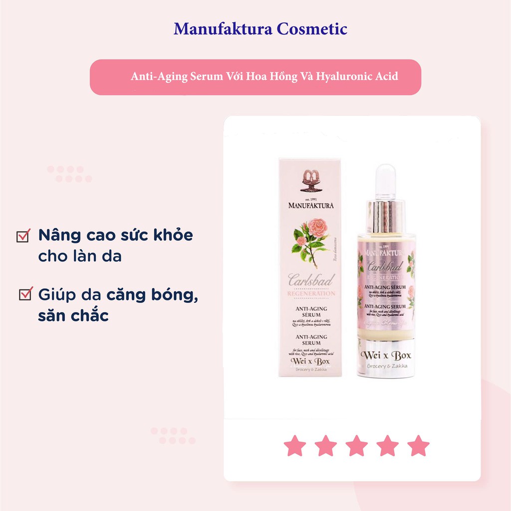 Manufaktura Serum Chống Lão Hóa Tinh Chất Dưỡng Da Từ Hoa Hồng