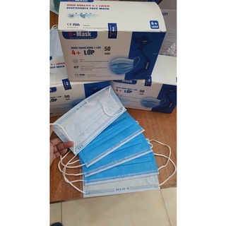 Khẩu trang 4 lớp cao cấp , hộp 50 cái