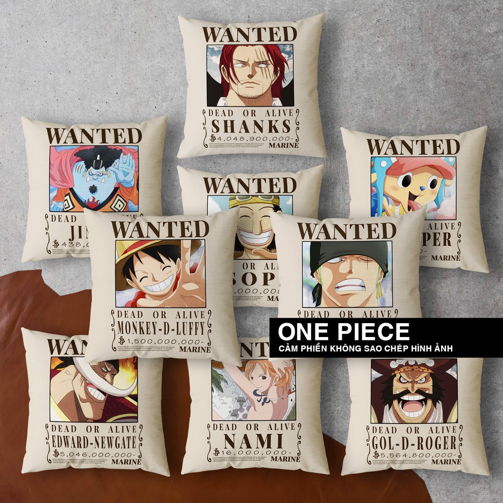 VỎ GỐI TRANG TRÍ TRUY NÃ ONE PIECE (45x45cm)