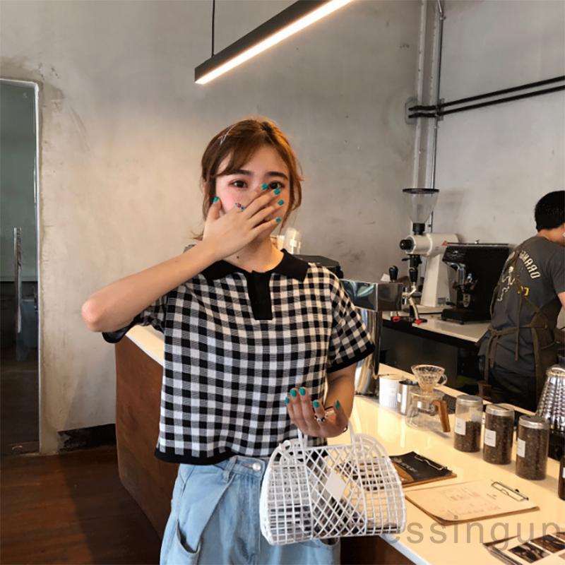 Áo Sơ Mi Ca Rô Ngắn Tay Thời Trang Dành Cho Nữ