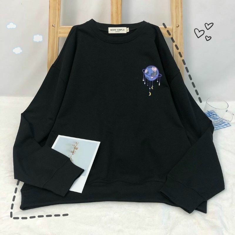 Áo sweater nỉ unisex form rộng Gấu Du Hành nam nữ phong cách ulzzang Nam Anh 24