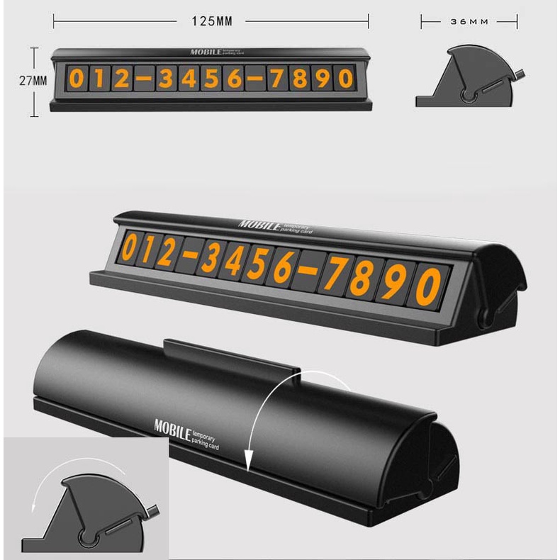 Thẻ ghi số điện thoại cho xe hơi (ô tô) – có nắp đóng mở