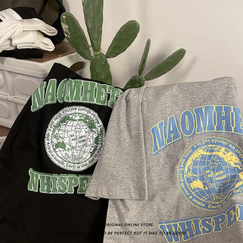 Áo thun NRVP tay ngắn cổ tròn phong cách đường phố Nhật Bản thời trang mùa hè 2022 cho nữ