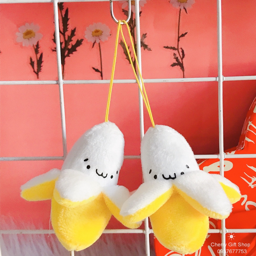 Móc Khóa Gấu Bông Trái Chuối Lột Vỏ - Móc Khóa Túi Xách Ảnh Thật Shop Chụp