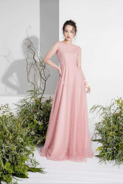 Đầm maxi hội tay dài đính chuỗi về lại sll - kèm ảnh thật thêm size Xl | BigBuy360 - bigbuy360.vn
