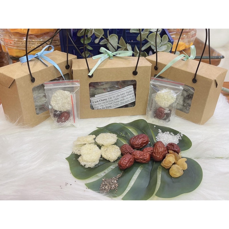 Set Yến Viên Baby Nguyên Chất - Tặng Kèm Táo Đỏ, Hạt Chia Và Đường Phèn