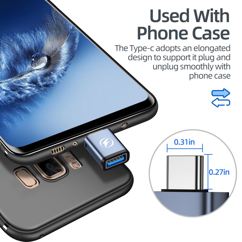 Đầu chuyển đổi Ankndo chuyển USB Type C OTG có móc khóa đa năng chất lượng cao dành cho điện thoại / máy tính bảng