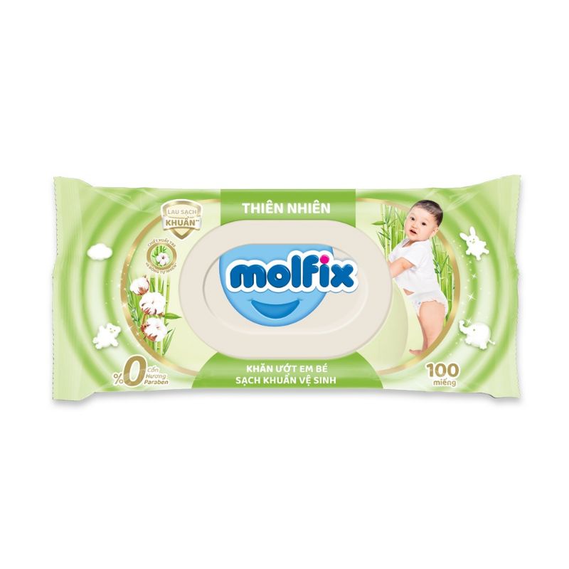 Khăn ướt kháng khuẩn Molfix 100 tờ