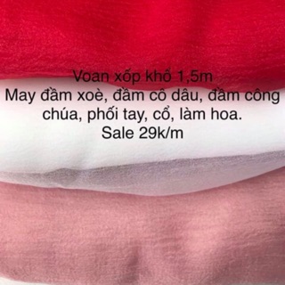 Set vải voan xốp hồng