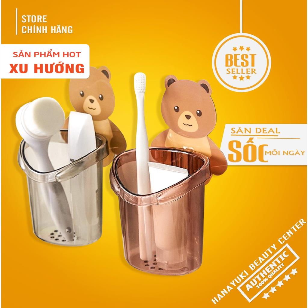 Ly dán tường nhà tắm hình gấu dễ thương tiện dụng- cốc đựng bàn chải đánh răng - Hanayuki Asia