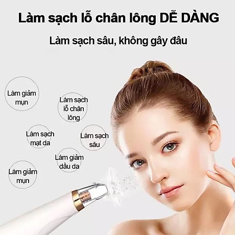 Máy Hút Mụn Đầu Đen Mụn Cám BLACK HEAD DETECTOR, hút sạch mụn đầu đen, mụn cám, dầu thừa trên mặt