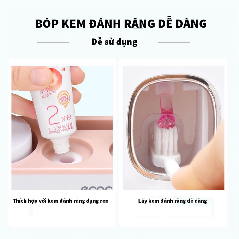 Bộ nhả kem đánh răng tự động ECOCO thông minh dán tường, Máy bóp kem đánh răng kệ để đồ phòng tắm tiện lợi sasa