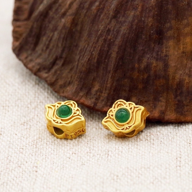 Charm Chốt chặn hạt sen làm vòng tay - Charm Bạc 925