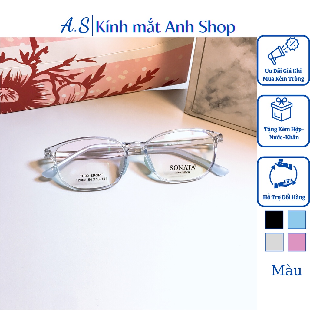 Gọng kính nhỏ cho bạn mặt nhỏ, mũi thấp hoặc trẻ em chất liệu nhựa dẻo mã 12362 nhận cắt cận viễn loạn.