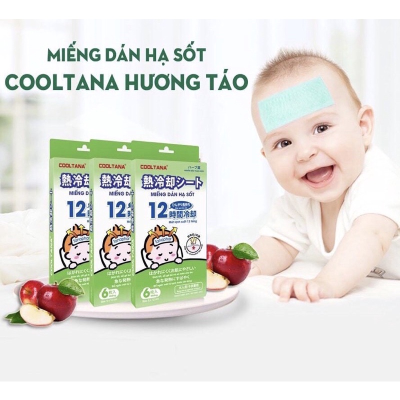 [Hộp 6 miếng] Miếng dán Cooltana - Dán hạ sốt Cooltana cho bé - Dùng được cho trẻ nhỏ, trẻ sơ sinh