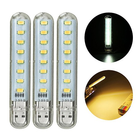 Bộ 2 cây đèn led 8 bóng siêu sáng dùng USB dành cho cắm trại du lịch ngã ngoại