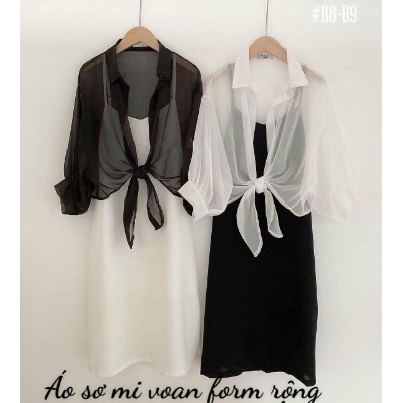 ÁO SƠMI VOAN FORM RỘNG (inbox màu)