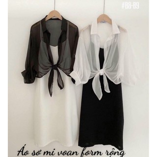 ÁO SƠMI VOAN FORM RỘNG (inbox màu)