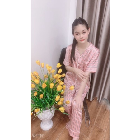 Bộ Lụa Satin Cộc Dài Mềm Mướt