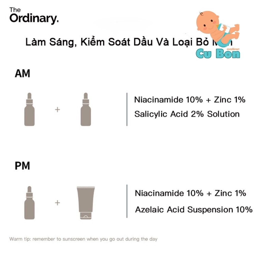 Serum The Ordinary Niacinamide 10% + Zinc 1% Canada Giúp Cân Bằng Bã Nhờn Làm Sáng Da Thu Nhỏ Lỗ Chân Lông 30ml